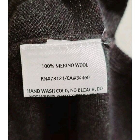 Eileen Fisher 100% Merino Wool V Neck Tunic Sweater Black Size S Knit Oversized - Picture 6 of 7